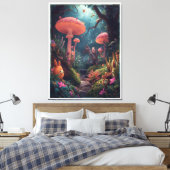 psychedelic woodland canvas print leinwanddruck (Insitu (Schlafzimmer))