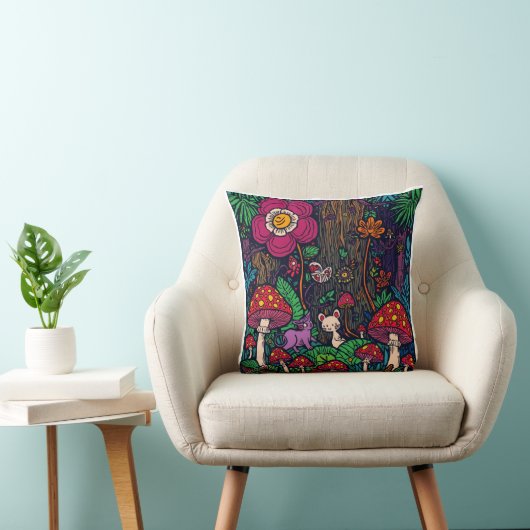 Psychedelic woodland cushion kissen (Stuhl )