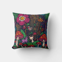 Psychedelic woodland cushion kissen