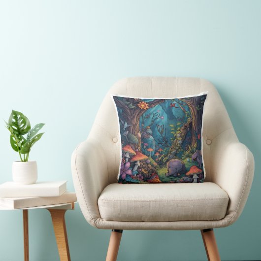 Psychedelic woodland cushion kissen (Stuhl )