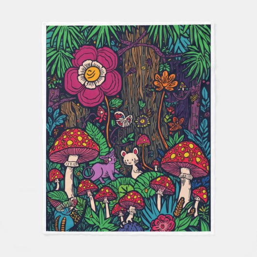 Psychedelic woodland fleece blanket (Vorderseite)