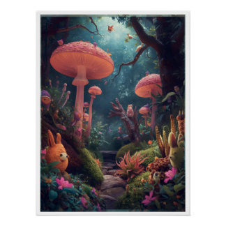 psychedelic woodland poster