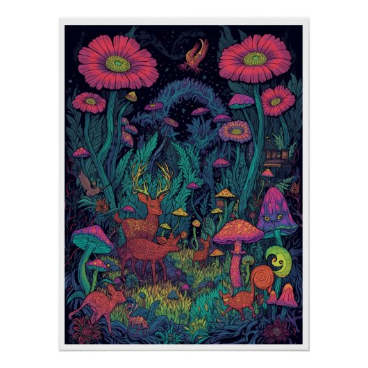 Psychedelic woodland poster (Vorderseite)