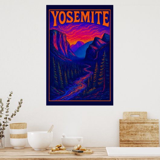 Psychedelic Yosemite Poster (Küche)