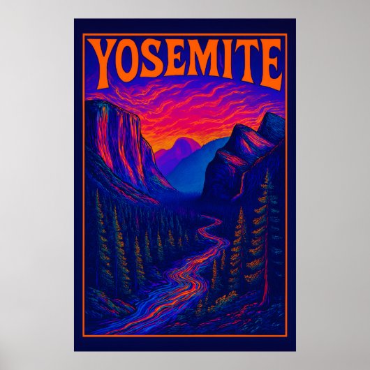 Psychedelic Yosemite Poster (Vorne)