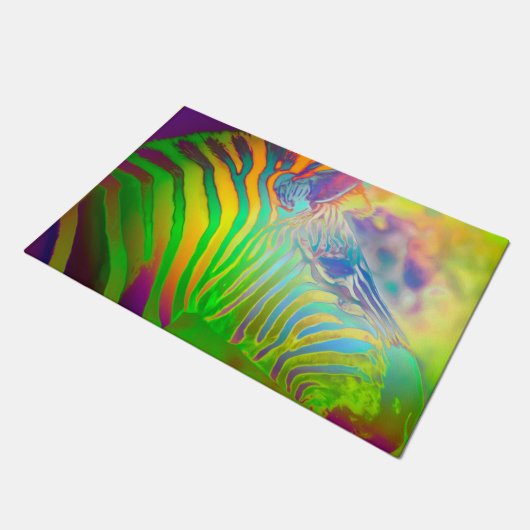 Psychedelic Zebra + Ihre Ideen Fußmatte (Schrägansicht)