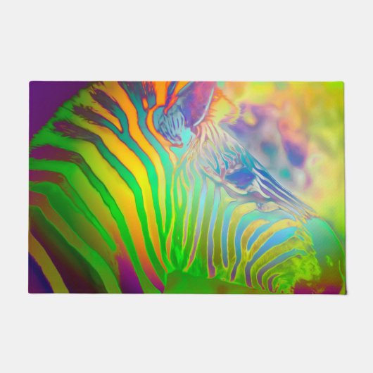 Psychedelic Zebra + Ihre Ideen Fußmatte (Vorderseite)