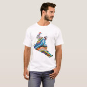 Psychedelic-Zebra-Snowboarder T-Shirt (Vorne ganz)