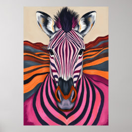 Psychedelic Zebra Stripes - Pop Art Safari Poster