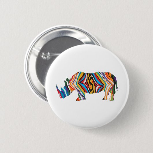 Psychedelic-Zebra-Unicorn Button (Vorne & Hinten)