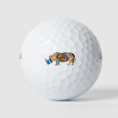 Psychedelic-Zebra-Unicorn Golfball (Vorderseite)