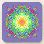 Psychedelic Zen Mandala Abstrakt Art Getränkeuntersetzer (Vorderseite)