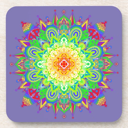 Psychedelic Zen Mandala Abstrakt Art Getränkeuntersetzer (Vorderseite)