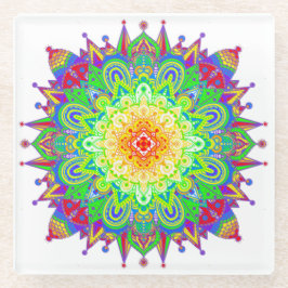 Psychedelic Zen Mandala Abstrakt Art Glasuntersetzer