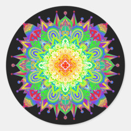 Psychedelic Zen Mandala Abstrakt Art Roun Runder Aufkleber