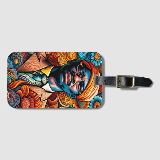 Psychedelica Abstrakt American Man Gepäckanhänger (Vorderseite (Horizontal))