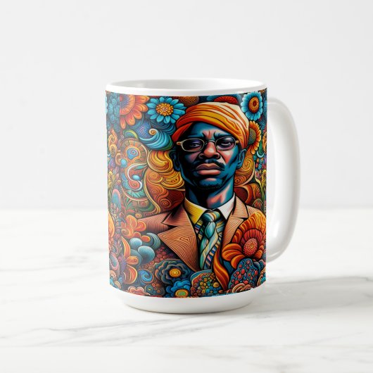 Psychedelica Abstrakt American Man Kaffeetasse (VorderseiteRechts)