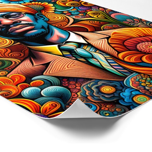 Psychedelica Abstrakt American Man Poster (Ecke)