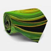 PSYCHEDELICH LICHT VORTEX, schwarz-grün gelb Krawatte (Gerollt)