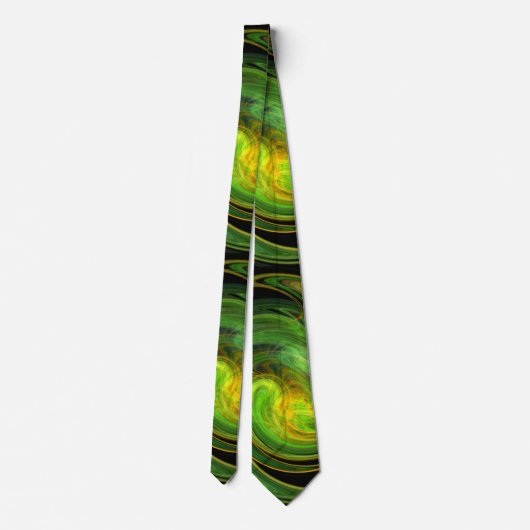PSYCHEDELICH LICHT VORTEX, schwarz-grün gelb Krawatte (Rückseite)
