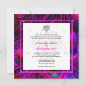 PSYCHEDELICH-PEACOCK/ADJUSTABLE HOT PINK BANNER EINLADUNG (Rückseite)