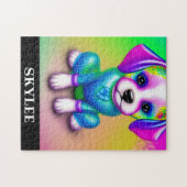 PSYCHEDELIKER HUND PUZZLE MIT PERSONALISIERTEM NAM (Horizontal)