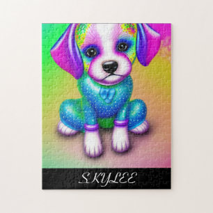 PSYCHEDELIKER HUND PUZZLE MIT PERSONALISIERTEM NAM