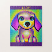 PSYCHEDELIKER HUND PUZZLE MIT PERSONALISIERTEM NAM (Vertikal)