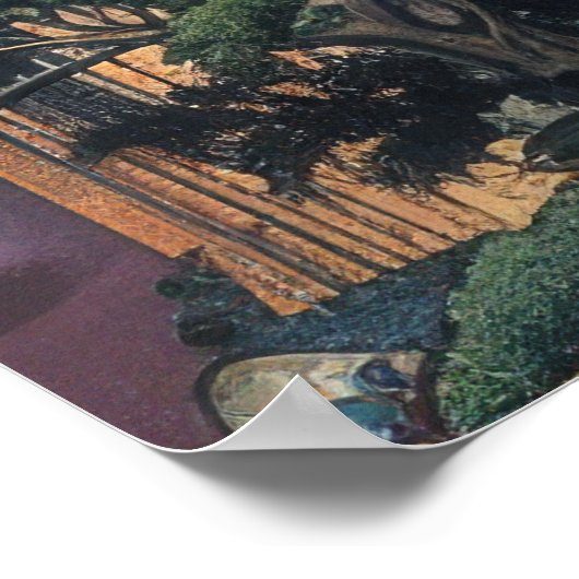 Psychedelisch 3D DMT Baobab Bonsai Ukiyo-e Poster (Ecke)