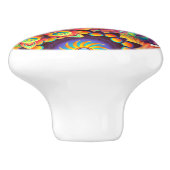 Psychedelisch Abstrakt farbig Keramikknauf (Seitenansicht)