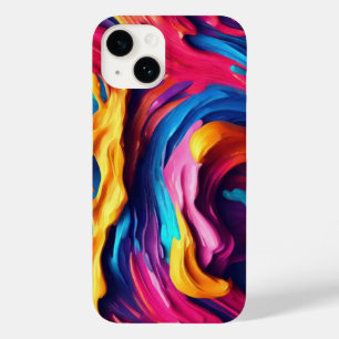 Psychedelisch Abstrakt farbige Pinselstriche Case-Mate iPhone 14 Hülle