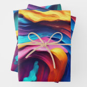 Psychedelisch Abstrakt farbige Pinselstriche Geschenkpapier Set (Beispiel)