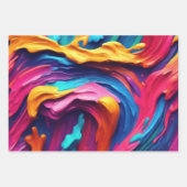 Psychedelisch Abstrakt farbige Pinselstriche Geschenkpapier Set (Vorderseite)