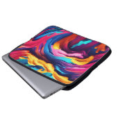 Psychedelisch Abstrakt farbige Pinselstriche Laptopschutzhülle (Vorne Knopf)