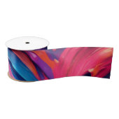 Psychedelisch Abstrakt farbige Pinselstriche Satinband (Spule)