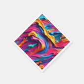 Psychedelisch Abstrakt farbige Pinselstriche Serviette (Ecke)