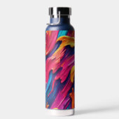 Psychedelisch Abstrakt farbige Pinselstriche Trinkflasche (Rechts)