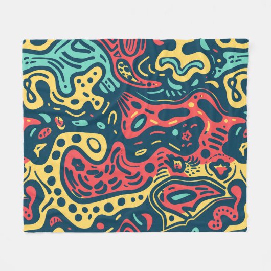 Psychedelisch Abstrakt Fleecedecke (Vorderseite (Horizontal))