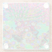 Psychedelisch Abstrakt Groovy Lila Sedum Glasuntersetzer (Rückseite)