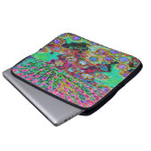 Psychedelisch Abstrakt Groovy Lila Sedum Laptopschutzhülle (Vorne Knopf)