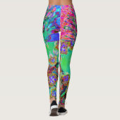 Psychedelisch Abstrakt Groovy Lila Sedum Leggings (Rückseite)