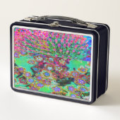 Psychedelisch Abstrakt Groovy Lila Sedum Metall Brotdose (Vorderseite)