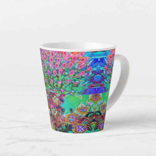 Psychedelisch Abstrakt Groovy Lila Sedum Milchtasse (Rechte Ecke)