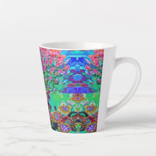 Psychedelisch Abstrakt Groovy Lila Sedum Milchtasse (Rechts)