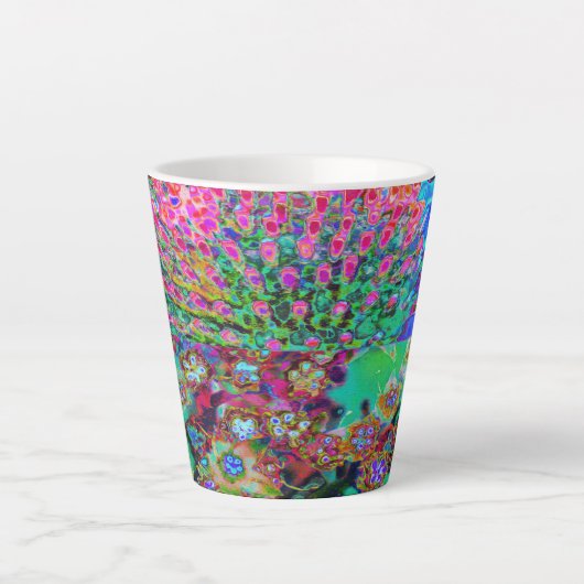 Psychedelisch Abstrakt Groovy Lila Sedum Milchtasse (Vorderseite)
