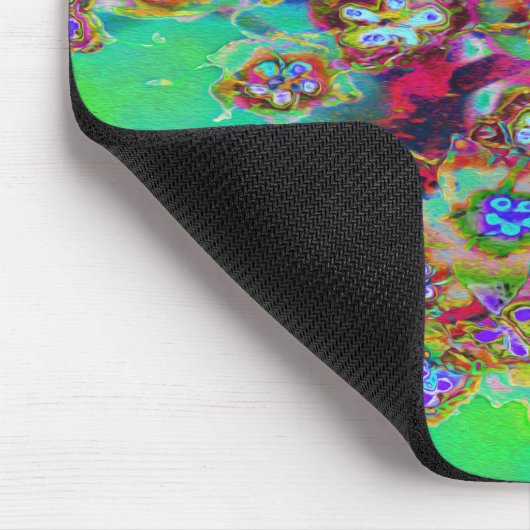 Psychedelisch Abstrakt Groovy Lila Sedum Mousepad (Ecke)