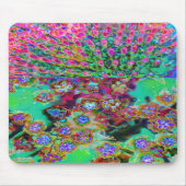 Psychedelisch Abstrakt Groovy Lila Sedum Mousepad (Vorne)