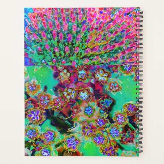 Psychedelisch Abstrakt Groovy Lila Sedum Planer (Rückseite)