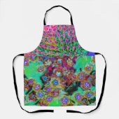 Psychedelisch Abstrakt Groovy Lila Sedum Schürze (Vorderseite)