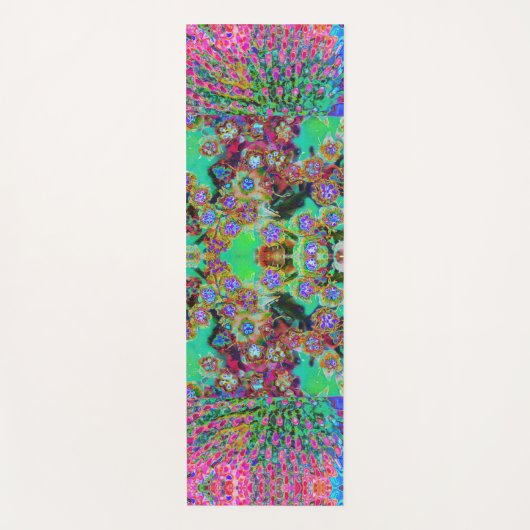 Psychedelisch Abstrakt Groovy Lila Sedum Yogamatte (Vorderseite)